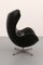 Chaise Egg en Cuir Noir par Arne Jacobsen, 1960s 6