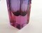 Vaso asimmetrico Sommerso sfaccettato in vetro viola e rosa, anni '60, Immagine 9