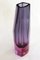Vaso asimmetrico Sommerso sfaccettato in vetro viola e rosa, anni '60, Immagine 3