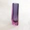 Vaso asimmetrico Sommerso sfaccettato in vetro viola e rosa, anni '60, Immagine 2