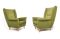 Olive Green Armchairs, 1950s, Set of 2, Image 1