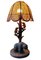 Rustic Three Bear Family Table Lamp with Wicker Shade, 1950 2
