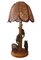 Black Forest Rustic Bear Family Table Lamp with Wicker Shade, 1950s 4