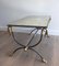 Brushed Steel & Brass Coffee Table by Maison Jansen, 1970s 5