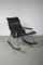 Japanese Black Leather Rocking Chair by Takeshi Nii, 1950s, Image 1