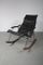 Japanese Black Leather Rocking Chair by Takeshi Nii, 1950s 2
