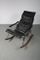Japanese Black Leather Rocking Chair by Takeshi Nii, 1950s, Image 3