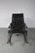 Japanese Black Leather Rocking Chair by Takeshi Nii, 1950s 4