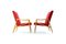 Red Armchairs from Interier Praha, 1960s, Set of 2 2
