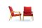 Fauteuils Rouges de Interier Praha, 1960s, Set de 2 3