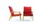Rote Sessel von Interier Praha, 1960er, 2er Set 3
