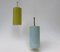 Pendant in Brass and Yellow and Light Blue Lacquered Metal, 1950s, Image 4