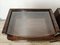 Tables de Chevet Art Déco en Loupe de Noyer avec Plateaux en Verre et Poignées en Laiton, 1940s, Set de 2 6