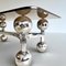 Mesa de centro Sputnik atómica escultural de la era espacial con marco de metal decorado, esferas de cromo y vidrio ahumado grueso en marrón, años 70, Imagen 9