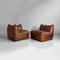 Italian Modern Brown Leather Sofa by Mario Bellini for B&B, 1980s, Set of 5 6