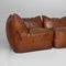 Italian Modern Brown Leather Sofa by Mario Bellini for B&B, 1980s, Set of 5 8