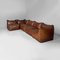 Italian Modern Brown Leather Sofa by Mario Bellini for B&B, 1980s, Set of 5 2