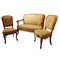 Vintage Salon Sofa Set mit floralem Bezug, 1920er, 3er Set 1