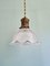 Large Holophane Pendant Light in Clear Grooved Glass and Brass, 1920s 4