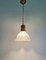 Large Holophane Pendant Light in Clear Grooved Glass and Brass, 1920s 7
