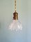 Large Holophane Pendant Light in Clear Grooved Glass and Brass, 1920s 9
