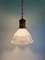 Large Holophane Pendant Light in Clear Grooved Glass and Brass, 1920s 10
