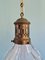 Large Holophane Pendant Light in Clear Grooved Glass and Brass, 1920s 3