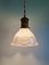 Large Holophane Pendant Light in Clear Grooved Glass and Brass, 1920s 13