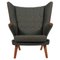 AP-19 Papa Bear Chair in Wool and Full Grain Leather attributed to Hans J. Wegner, 1950s 1