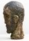 Moss-Patina Testa Head Stoneware Raku Ceramic Sculpture 7