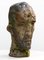 Moss-Patina Testa Head Stoneware Raku Ceramic Sculpture 2