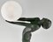 Nude Art Deco Tischlampe mit Globus Lumina Clarté von Max Le Verrier, 1928 10