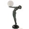 Nude Art Deco Tischlampe mit Globus Lumina Clarté von Max Le Verrier, 1928 9
