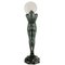 Nude Art Deco Tischlampe mit Globus Lumina Clarté von Max Le Verrier, 1928 8