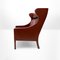Mid-Century Danish Model 2204 Wing Back Armchair in Oxide Red Leather and Teak by Børge Mogensen for Fredericia, 1960s, Image 3
