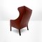 Mid-Century Danish Model 2204 Wing Back Armchair in Oxide Red Leather and Teak by Børge Mogensen for Fredericia, 1960s 4