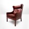 Mid-Century Danish Model 2204 Wing Back Armchair in Oxide Red Leather and Teak by Børge Mogensen for Fredericia, 1960s, Image 1