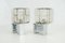Appliques Murales Cubiques en Chrome et Verre de Hillebrand, 1970s, Set de 2 1