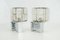 Cubic Chrome & Glass Wall Lights from Hillebrand, 1970s, Set of 2 1