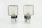 Cubic Chrome & Glass Wall Lights from Hillebrand, 1970s, Set of 2 2