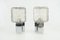 Cubic Chrome & Glass Wall Lights from Hillebrand, 1970s, Set of 2, Image 2