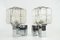 Cubic Chrome & Glass Wall Lights from Hillebrand, 1970s, Set of 2, Image 4