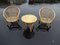 French Rattan Chair & Table Set, 1970s, Set of 3 2