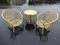 French Rattan Chair & Table Set, 1970s, Set of 3 1