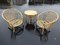 French Rattan Chair & Table Set, 1970s, Set of 3, Image 1