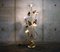 Vintage Regency Brass Flower Floor Lamp, 1970s 4