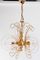 Lámpara de araña vintage de vidrio bañado en oro, años 70, Imagen 1