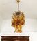 Lámpara colgante italiana de cristal de Murano ámbar de Mazzega, años 60, Imagen 1