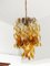 Lámpara colgante italiana de cristal de Murano ámbar de Mazzega, años 60, Imagen 8