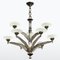 Vintage French Art Deco Bronze Chandelier, 1930s 1